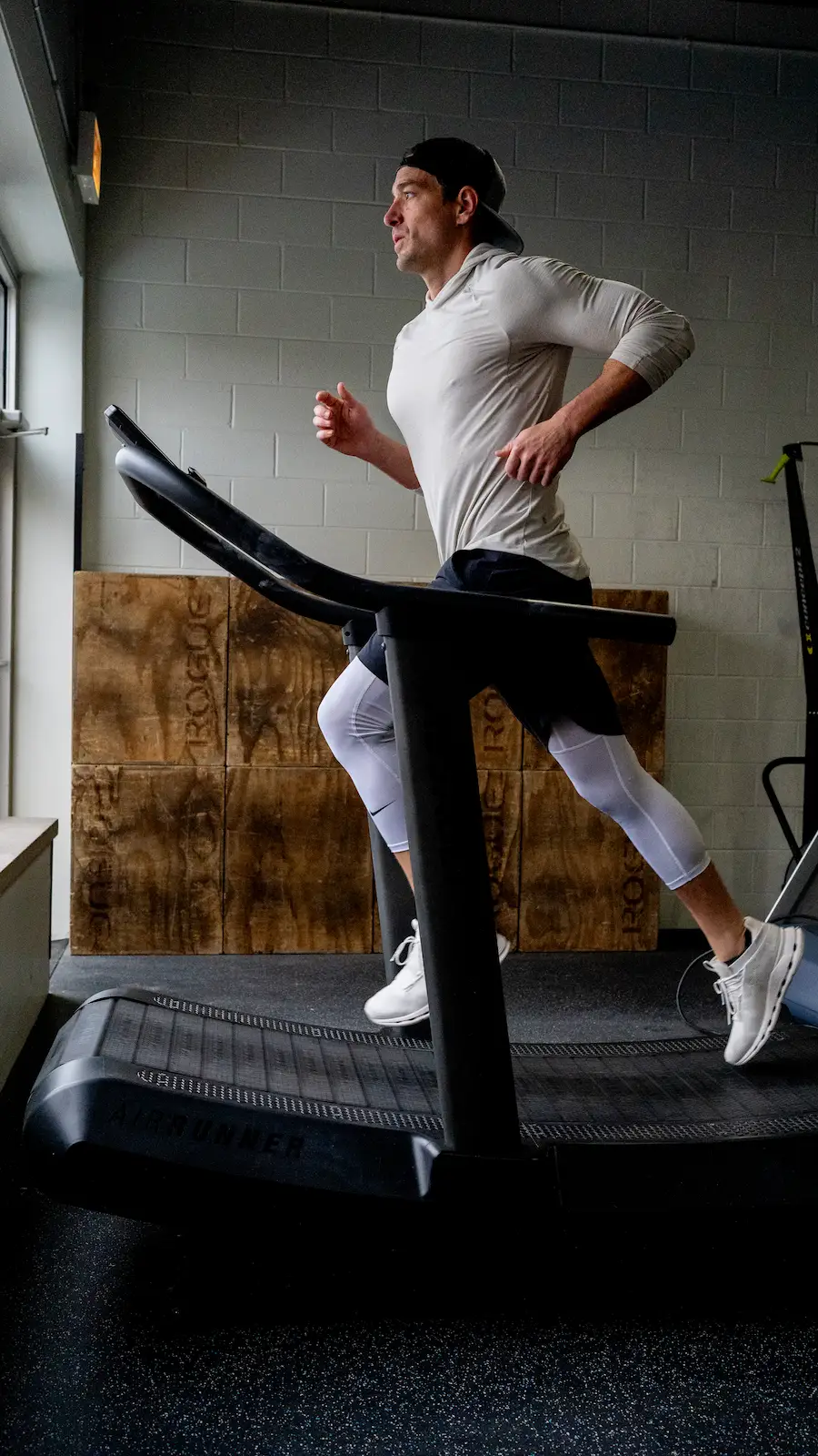 Photo of Tom running on treadmill