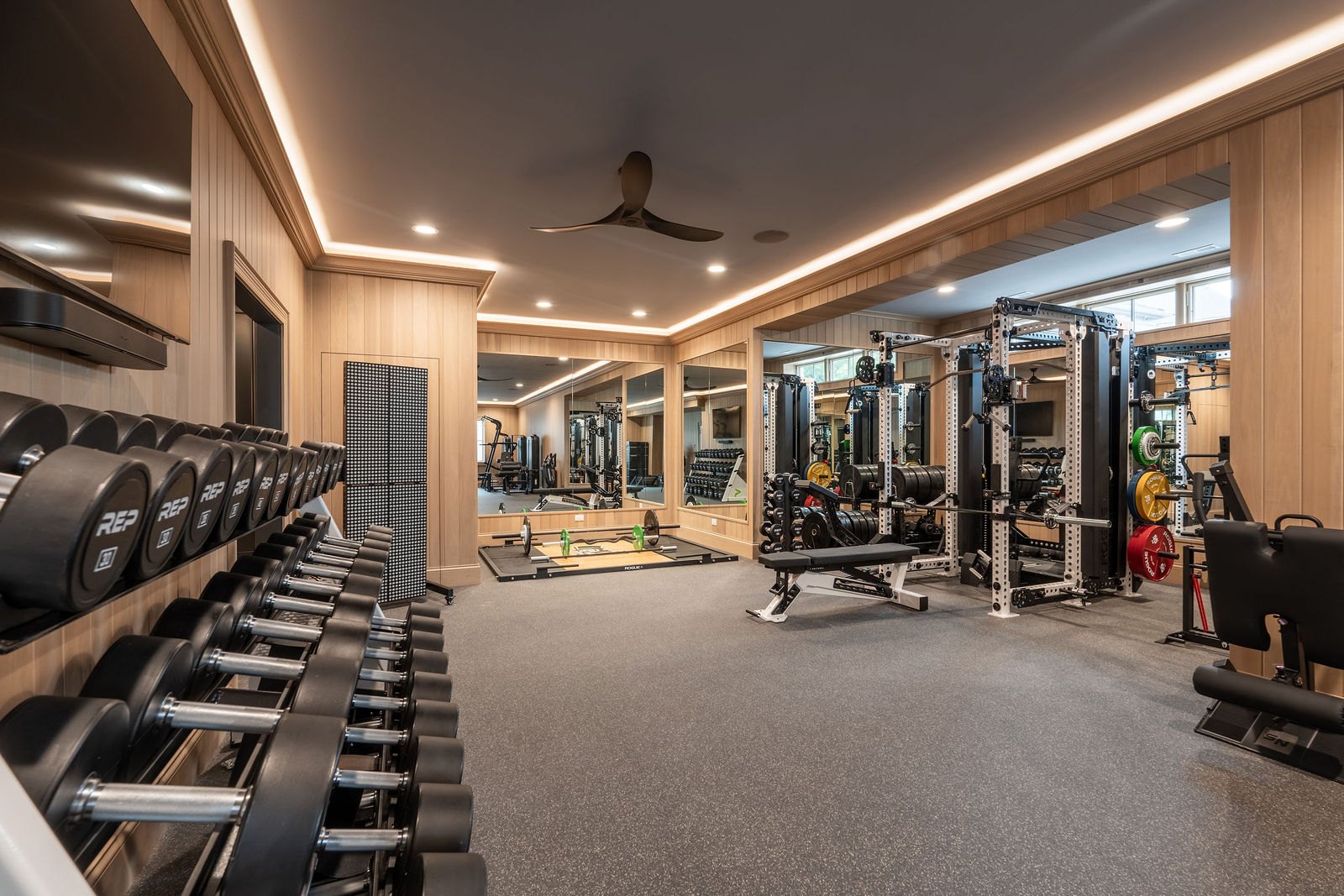 Elmhurst home gym designed and built by CS Gym Design