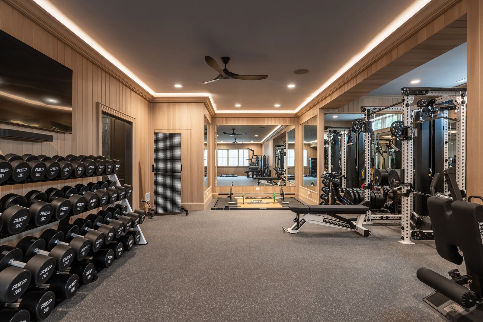 Elmhurst home gym designed and built by CS Gym Design