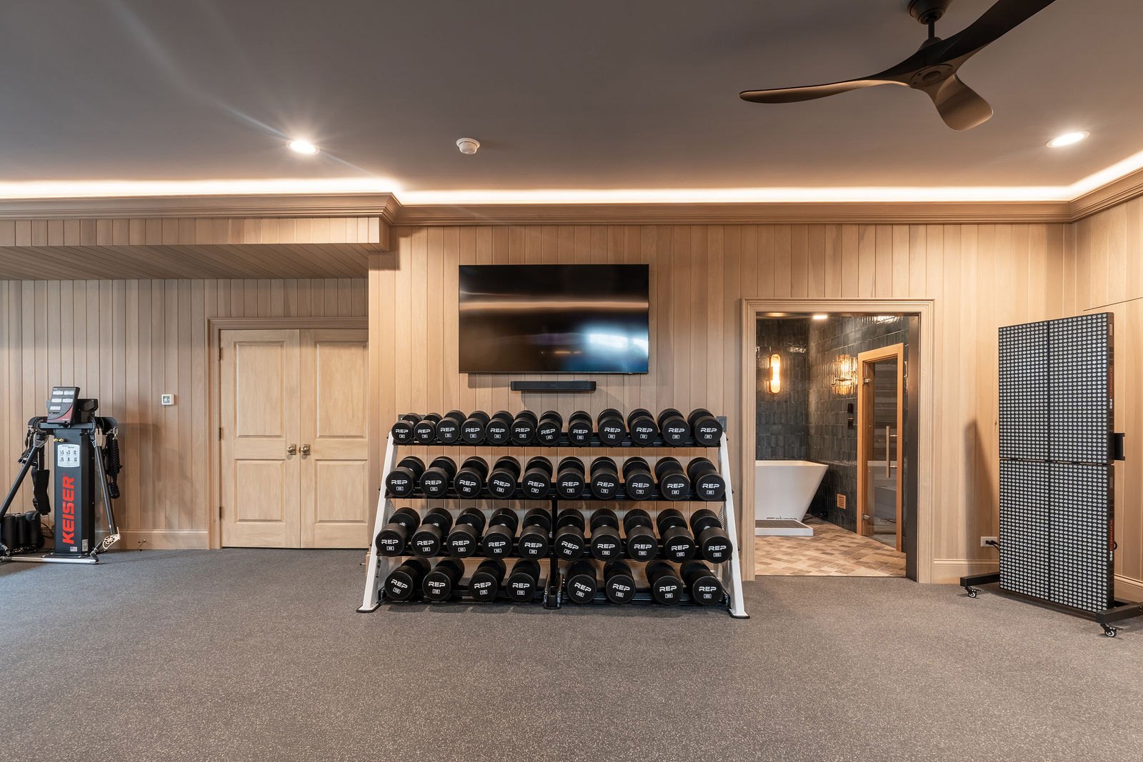 Elmhurst home gym designed and built by CS Gym Design