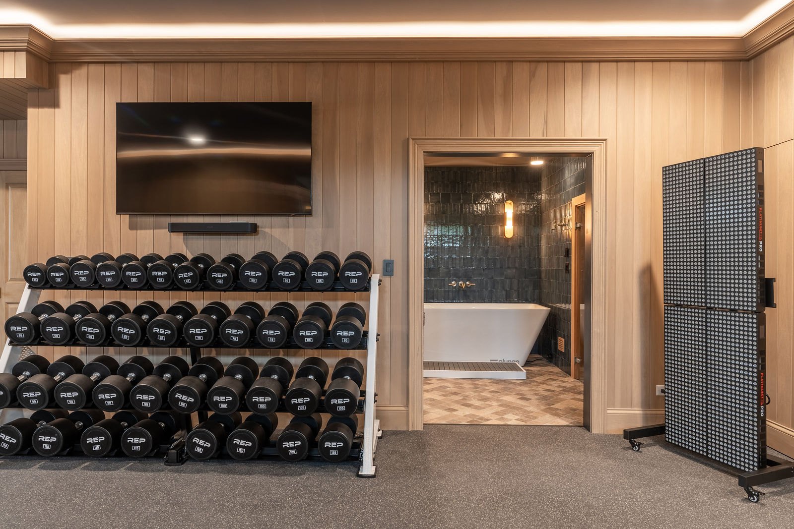 Elmhurst home gym designed and built by CS Gym Design