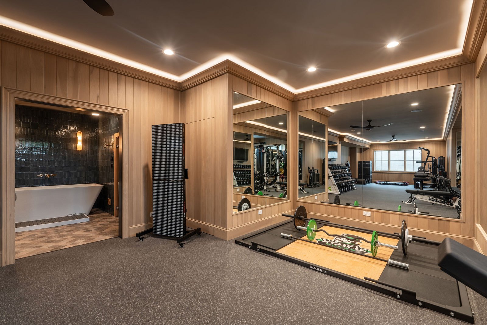 Elmhurst home gym designed and built by CS Gym Design