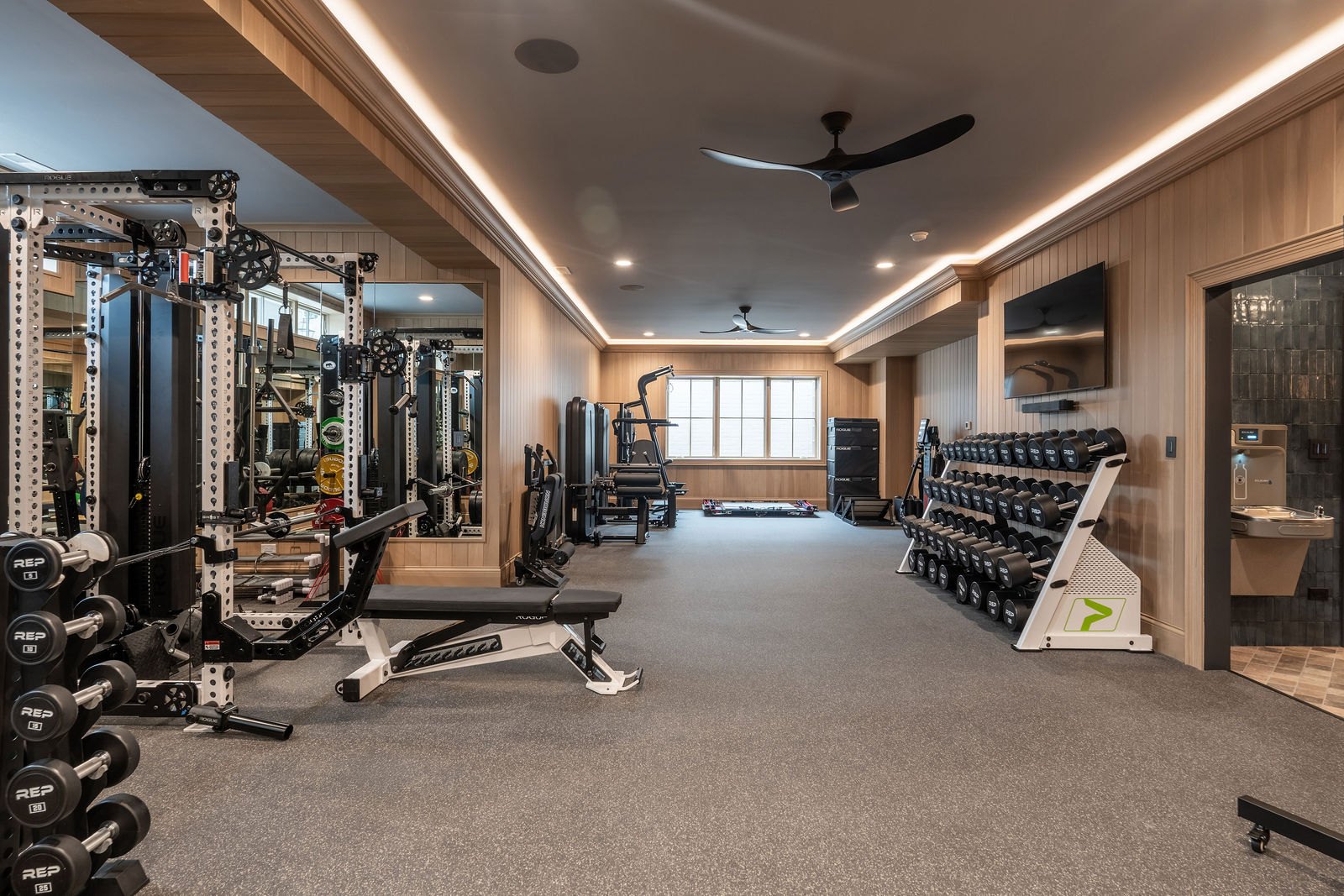 Elmhurst home gym designed and built by CS Gym Design