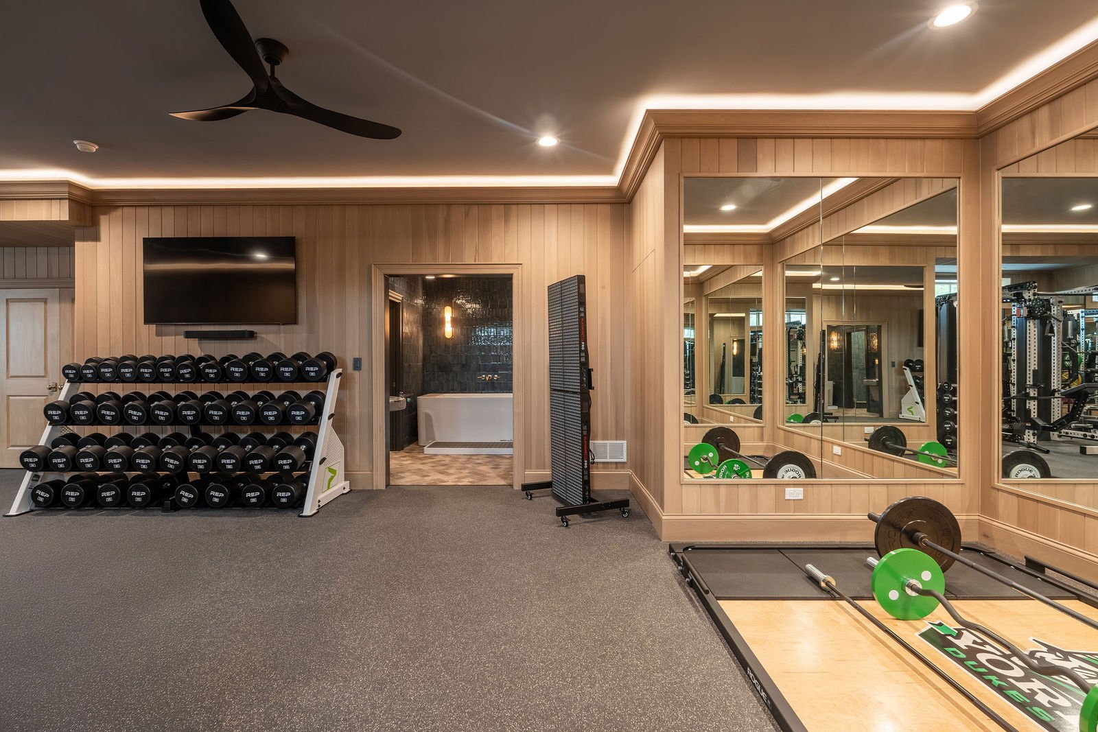 Elmhurst home gym designed and built by CS Gym Design