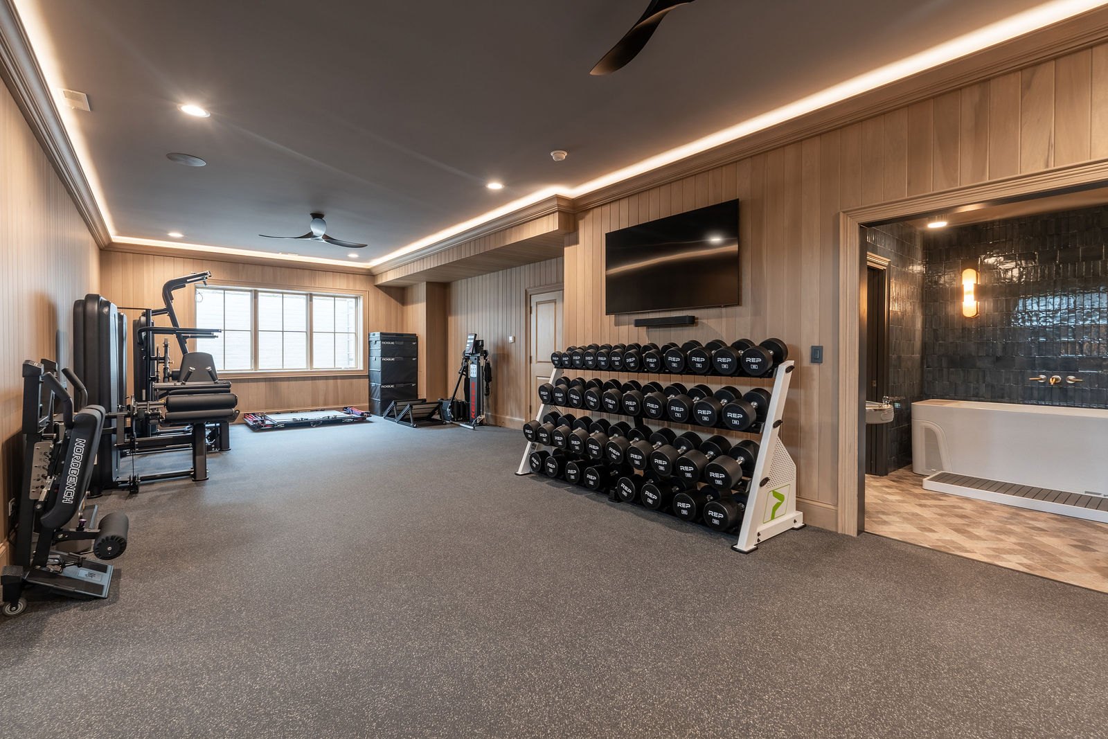 Elmhurst home gym designed and built by CS Gym Design