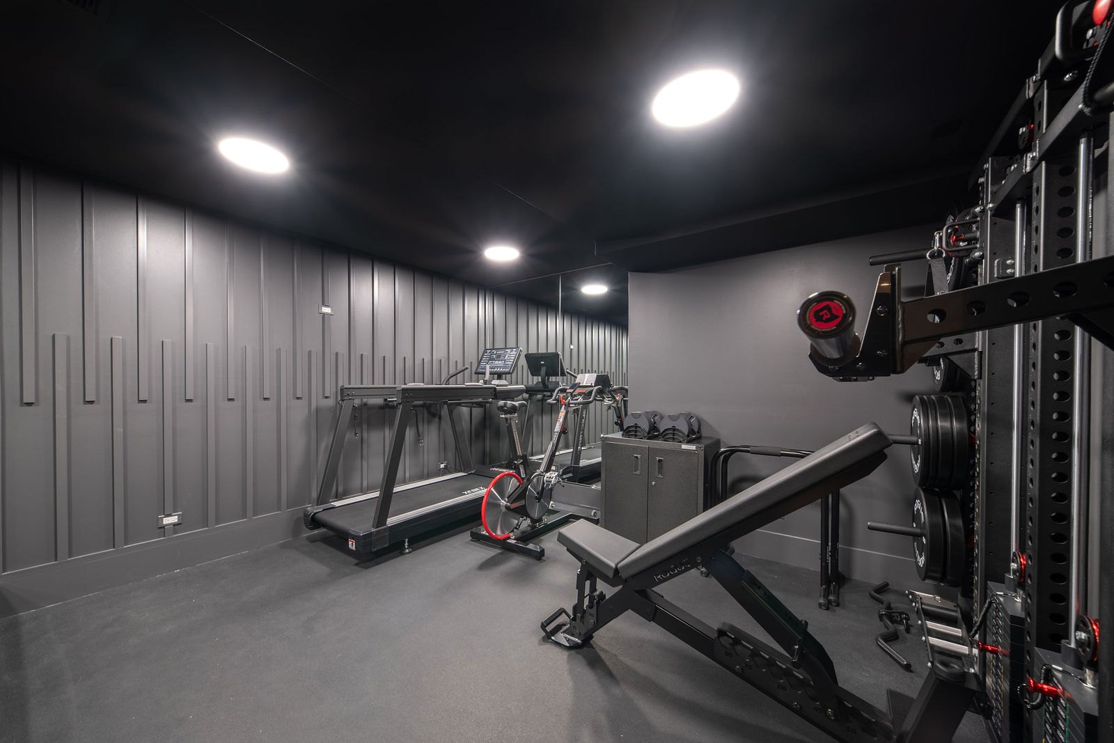 Glenview home gym designed and built by CS Gym Design