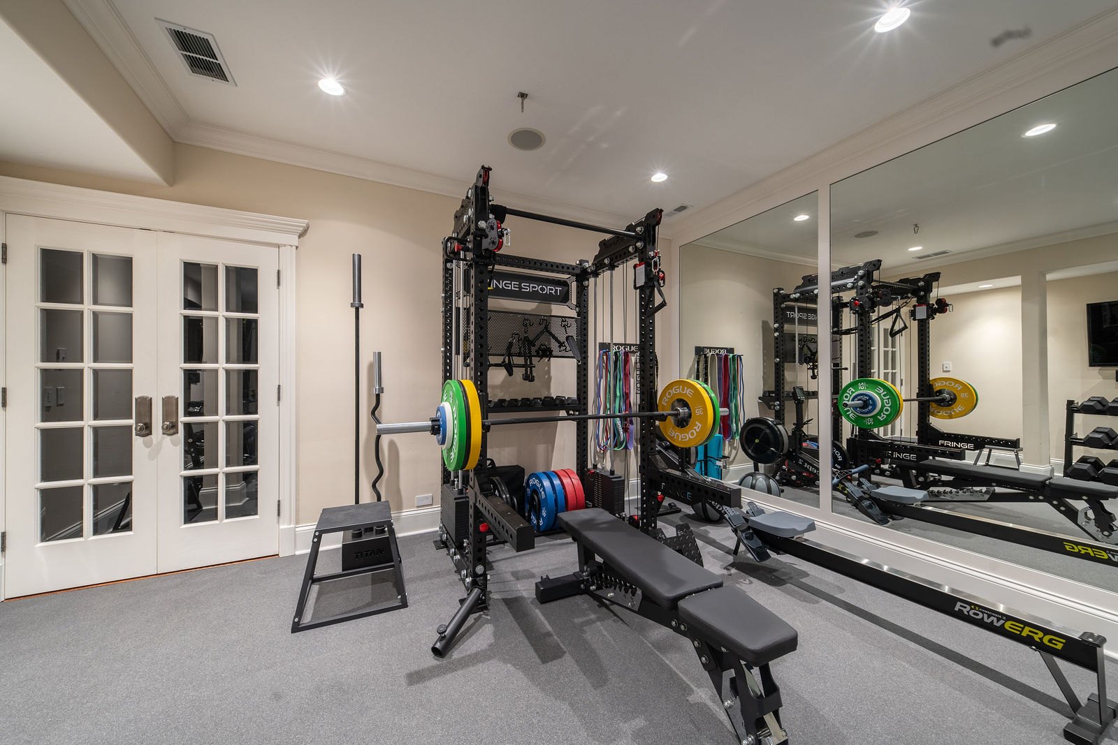 Winnetka home gym designed and built by CS Gym Design
