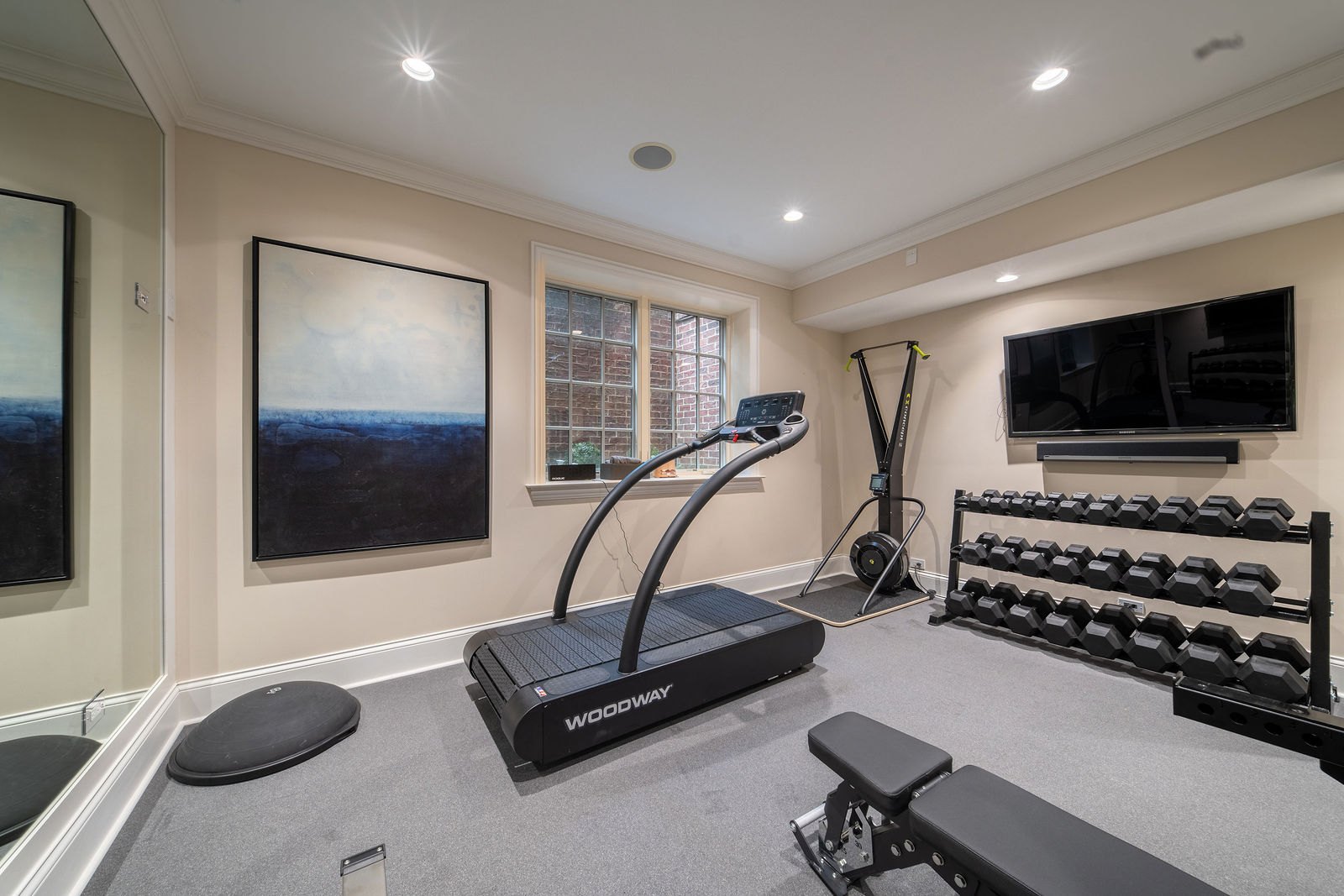 Winnetka home gym designed and built by CS Gym Design