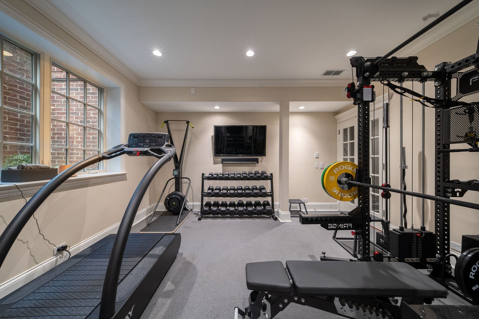 Winnetka home gym designed and built by CS Gym Design