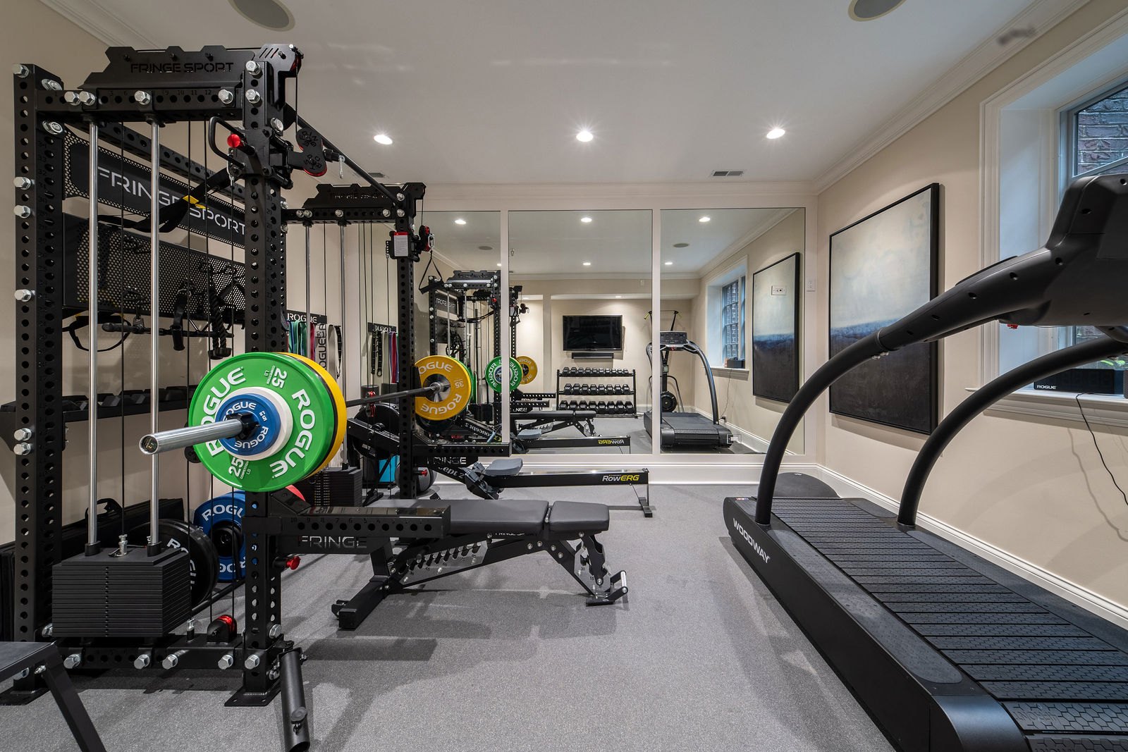 Winnetka home gym designed and built by CS Gym Design