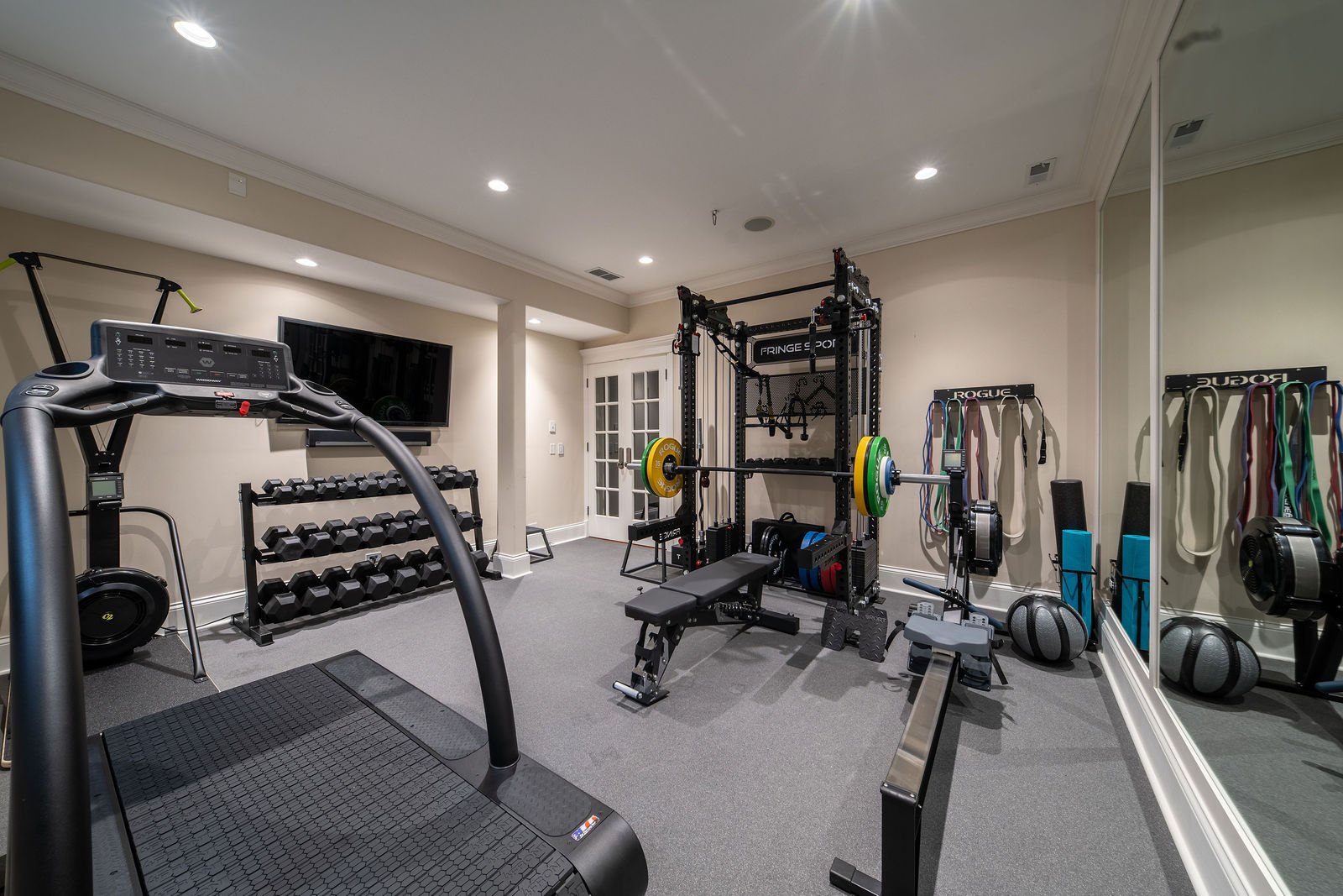 Winnetka home gym designed and built by CS Gym Design