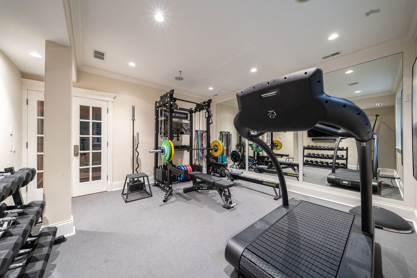 Winnetka home gym designed and built by CS Gym Design