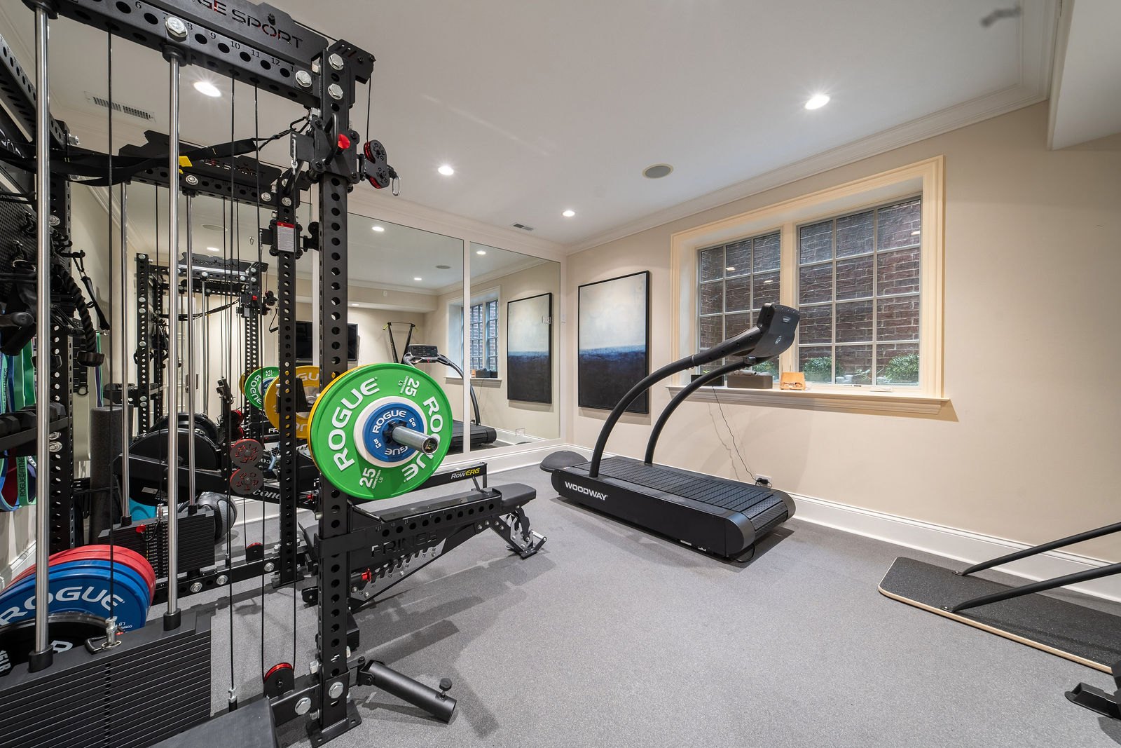 Winnetka home gym designed and built by CS Gym Design